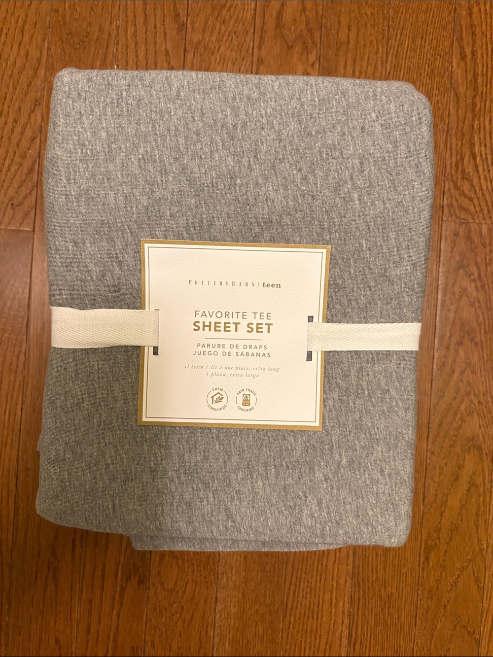 Pottery Barn Teen Favorite Tee Sheet Set — Heather Gray